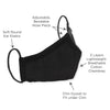 3-Layer Woven Cotton Chambray Face Mask, I Really Do Care, Black