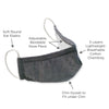 3-Layer Woven Cotton Chambray Face Mask, Charcoal Gray