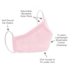 Adult 3-Layer Woven Cotton Chambray Face Mask, Pink, Guardian Angel