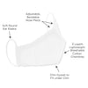 3-Layer Woven Cotton Chambray Face Mask, White - Unicorn