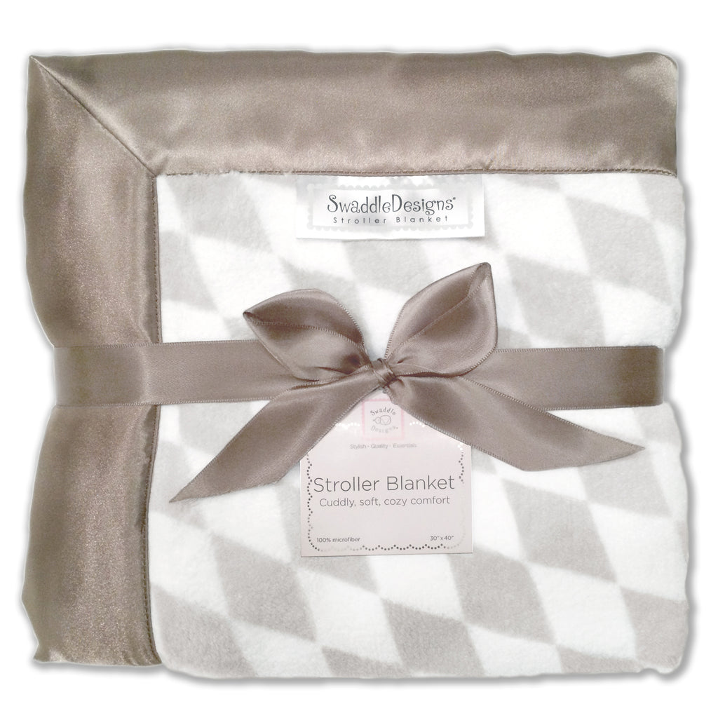 Stroller Blanket - Forever Diamond, Taupe Gray, Large, 30x40 inches