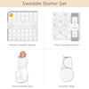 SwaddleDesigns Starter Set - Ultimate, Muslin Swaddle, Swaddle Wrap, and Classic Polka Dots Omni Newborn Gift Set, Sterling