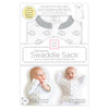 Transitional Swaddle Sack  - Arms Up 1/2-Length Sleeves & Mitten Cuffs, Tiny Hedgehog, Soft Black
