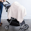 Ultimate Swaddle Blanket - Sterling + Pastel Pink Little Dots on White