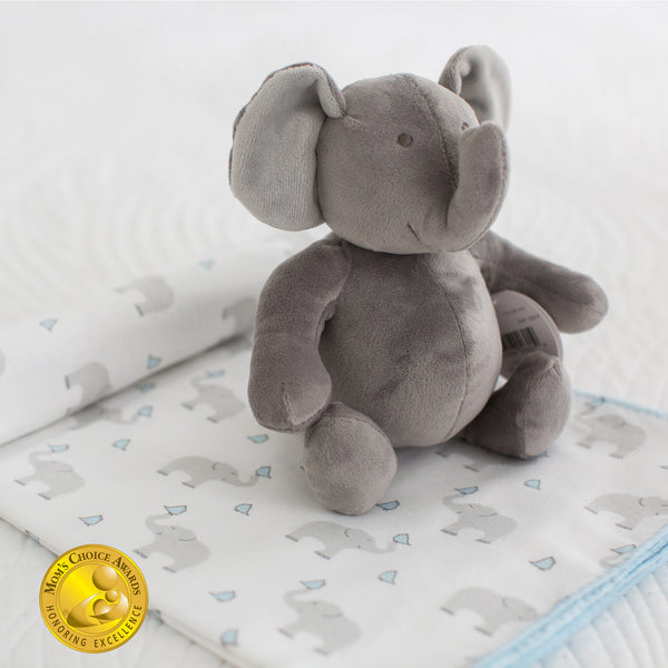 Ultimate Swaddle and Plush Toy Set - Elephants and Chickies + Baby Elephant