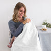 Ultimate Swaddle Blanket - Sterling Sparklers on White with Dark Gray Trim