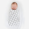 Ultimate Swaddle and Plush Toy Set - Black Pearl Mod Circles + Baby Zebra