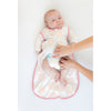 Cotton Knit Non-Weighted zzZipMe Sack Set - Heavenly Floral and Tiny Triangles Shimmer, Pink