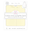 Soft Cotton Non-Weighted zzZipMe Sack - Solid Pastel Color, Yellow