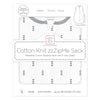 Soft Cotton Non-Weighted zzZipMe Sack - Tiny Arrows, Soft Black