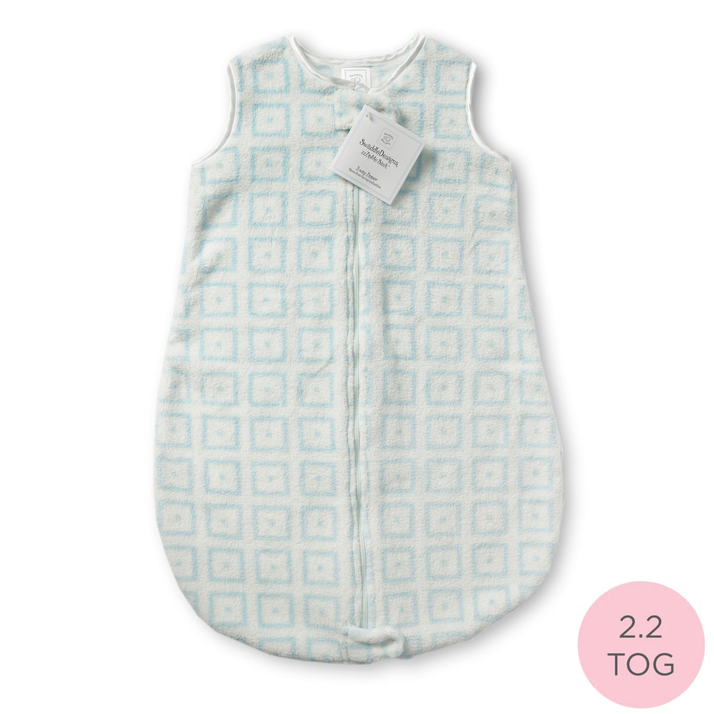Cozy Non-Weighted zzZipMe Sack - Fresh Pastel Mod Squares, Pastel Blue