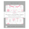Muslin Non-Weighted zzZipMe Sack - Pink Thicket