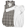 Cozy Black Puppytooth Non-Weighted zzZipMe Sack + Pajama Gown Set