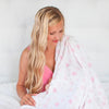 Baby Velvet zzZipMe Sack - Ultimate, Muslin Swaddle Newborn Gift Set, Pastel Pink