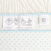 Ultimate Swaddle Blanket - Mod Circle on White Pastel Blue w/ Apple Green Trim