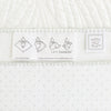 Ultimate Swaddle Blanket - Mod Circles on White, Sterling with Very Berry Trim
