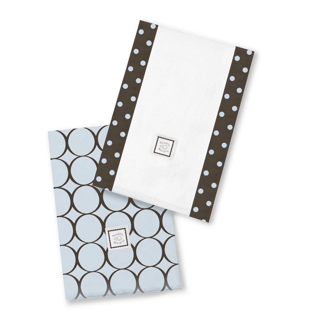 'Baby Burpies - Brown Mod Circles, Pastel Blue' - Customized