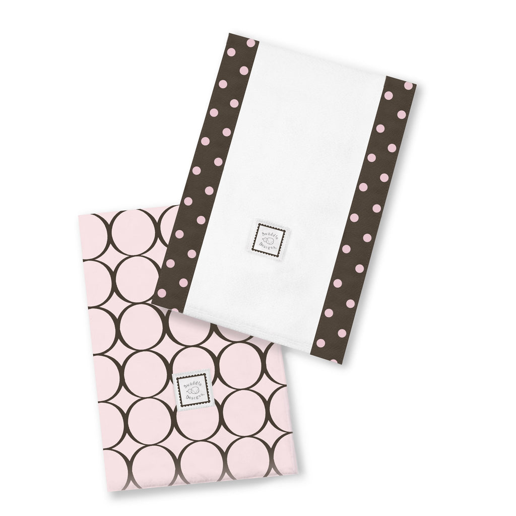 Baby Burpies - Brown Mod Circles, Pastel Pink - Customized