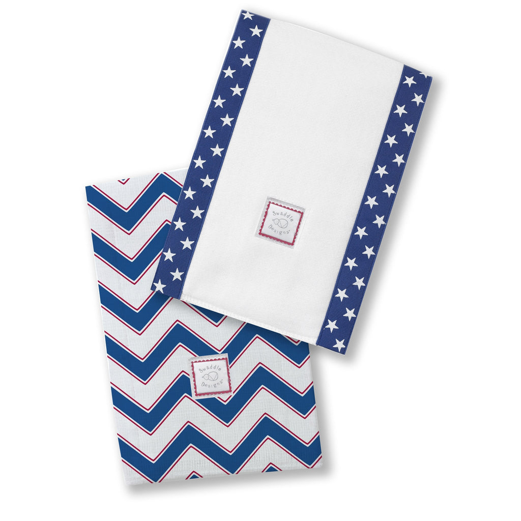 Baby Burpies - Chevron, True Blue - Customized