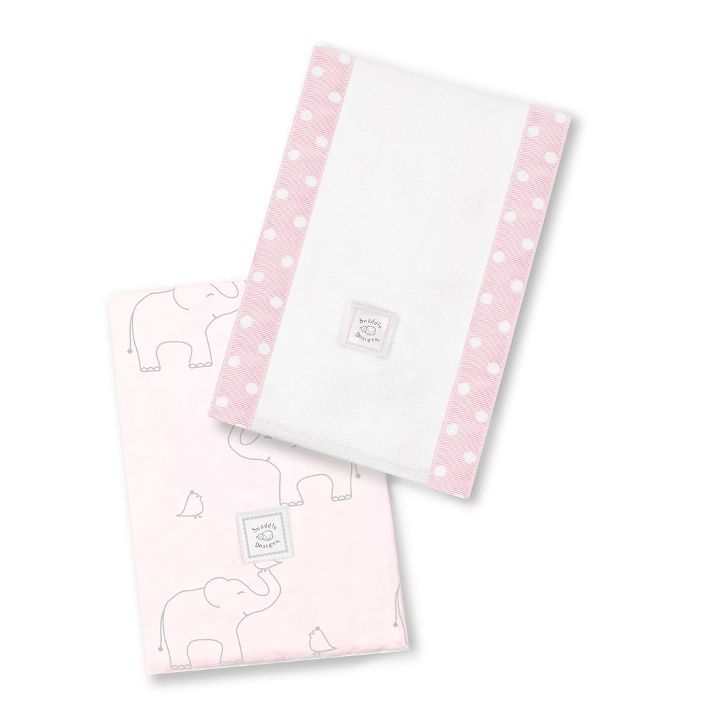 Baby Burpies - Sterling Deco Elephants, Sunwashed Pink - Customized