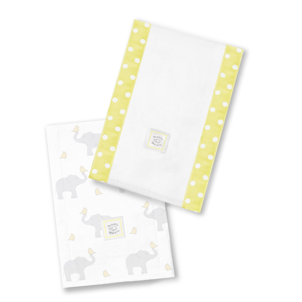 Baby Burpies - Elephant & Chickies, Pastel Yellow - Customized