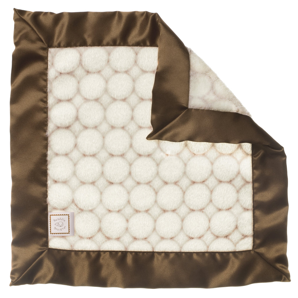 'Cozy Baby Lovie - Ivory Puff Circle, Mocha' - Customized
