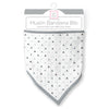 Muslin Bandana Bib - Tiny Triangles Shimmer, Sterling