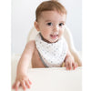 Muslin Bandana Bib - Tiny Triangles Shimmer, Sterling