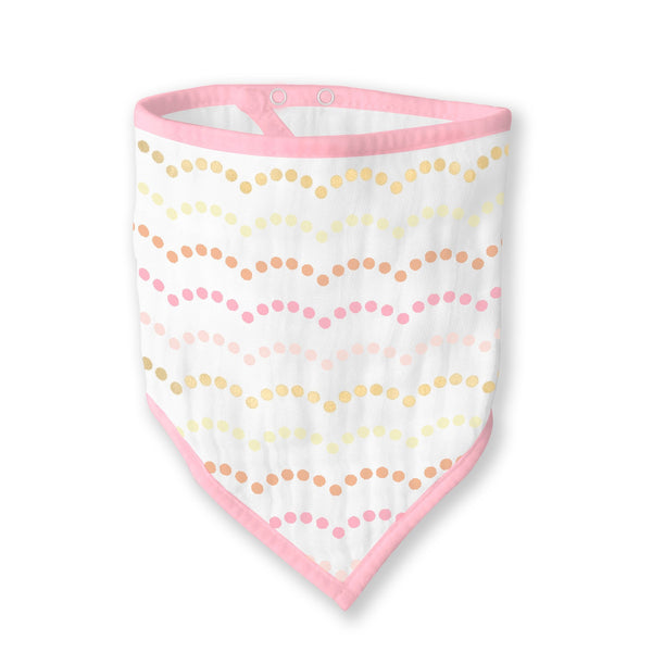 Muslin Bandana Bib - Tiny Dot Scallop Shimmer