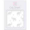 Flannel Fitted Crib Sheet - Elephant & Chickies