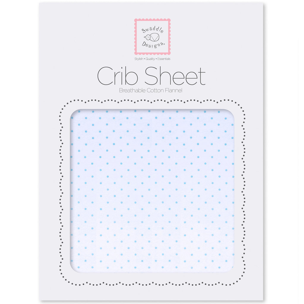 Fitted Flannel Crib Sheet - Fresh Pastel Polka Dot