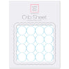 Fitted Flannel Crib Sheet - Mod Circles on White