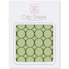 Fitted Flannel Crib Sheet - Brown Mod Circles