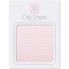 Flannel Fitted Crib Sheet - Brown Polka Dots, Pastel Pink