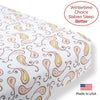 Flannel Fitted Crib Sheet - Triplets Paisley, Pastel Pink