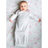 Marquisette Swaddle, Pajama Gown and Hat Gift Set - Tiny Arrows & Soft Pink with Black Pearl Rings
