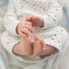 Cotton Knit Pajama Gown - Tiny Triangles Shimmer, Blue