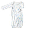 Cotton Knit Pajama Gown - Tiny Triangles Shimmer, Blue