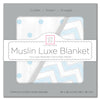 Muslin Luxe Blanket - 4-Layers of Incredibly Soft Muslin - Great for Toddler and Young Child, Reversible Design - Chevron, Pastel Blue