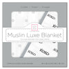 Muslin Luxe Blanket - 4-Layers of Incredibly Soft Muslin - Great for Toddler and Young Child, Reversible Design - XOXO, Soft Black