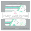 Muslin Luxe Blanket - 4-Layers of Incredibly Soft Muslin - Great for Toddler and Young Child, Reversible Design - Green Woodland