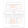 Muslin Swaddle Blankets - Heavenly Floral Shimmer (Set of 3)