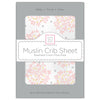 Muslin Fitted Crib Sheet - Heavenly Floral Shimmer