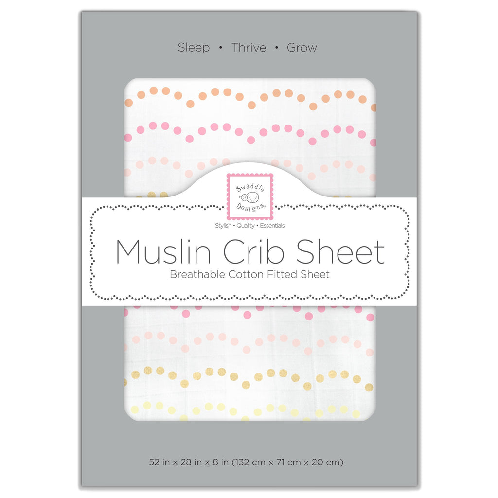 Muslin Fitted Crib Sheet - Tiny Dot Scallop Shimmer