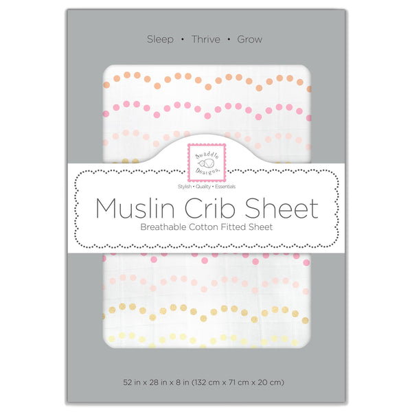 Muslin Fitted Crib Sheet - Tiny Dot Scallop Shimmer