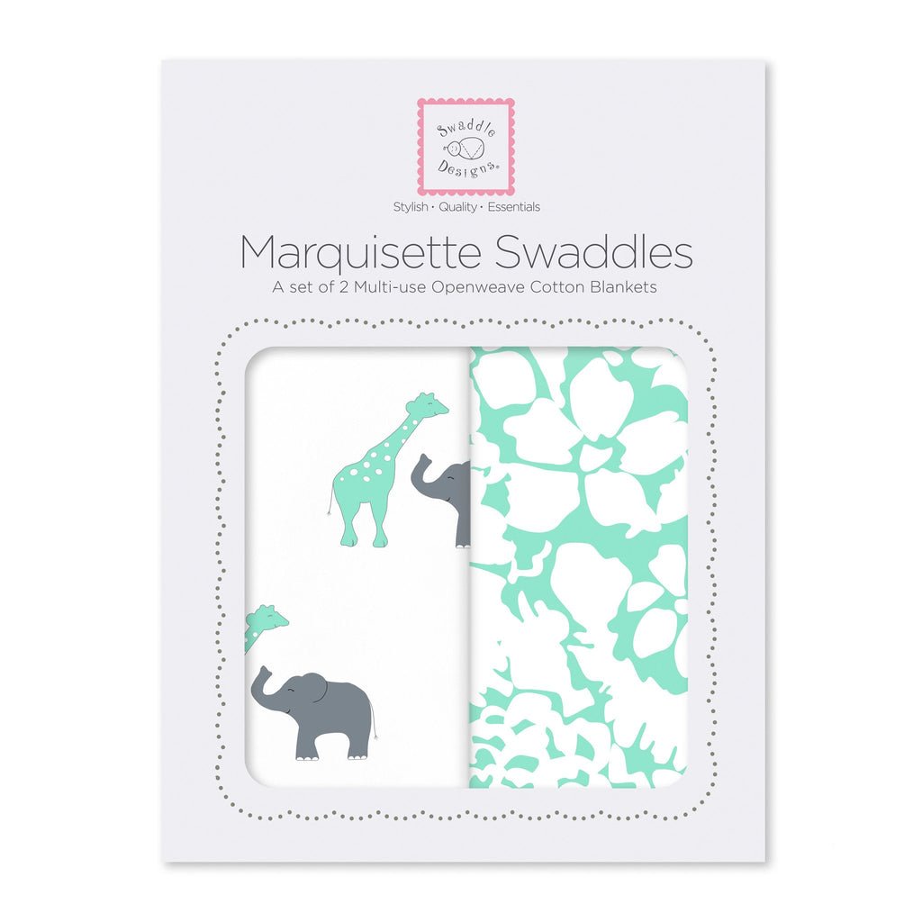 Marquisette Swaddling Blanket - Lush Safari (Set of 2)