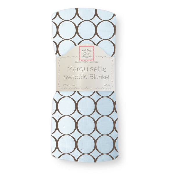 Marquisette Swaddle Blanket - Brown Mod Circles