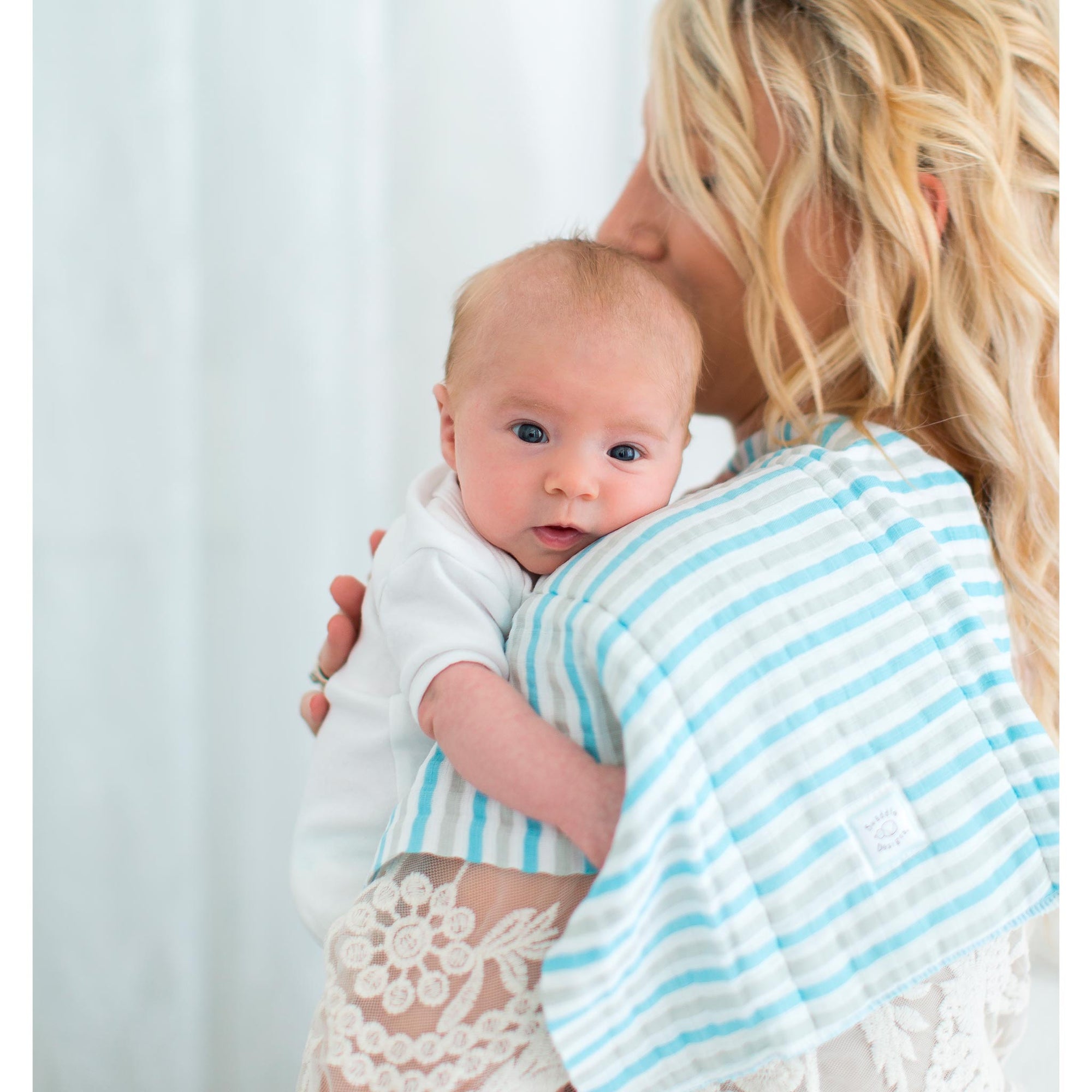 Ultimate Swaddle, Burpie and Lovie Newborn Gift Set SeaCrystal