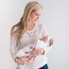Muslin Swaddle Blanket + Muslin Headband Gift Set -  Tiny Triangles Shimmer, Pink