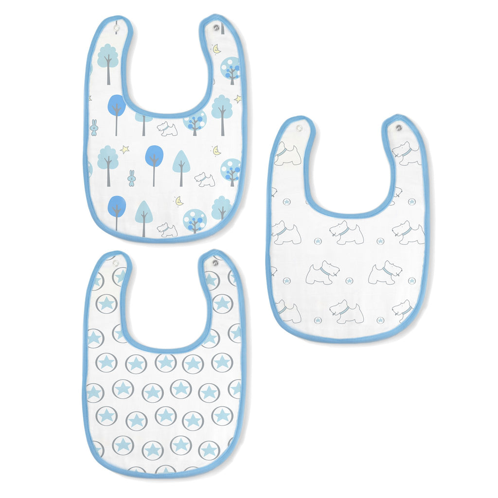 Muslin Baby Bibs - Woodland Fun (Set of 3)